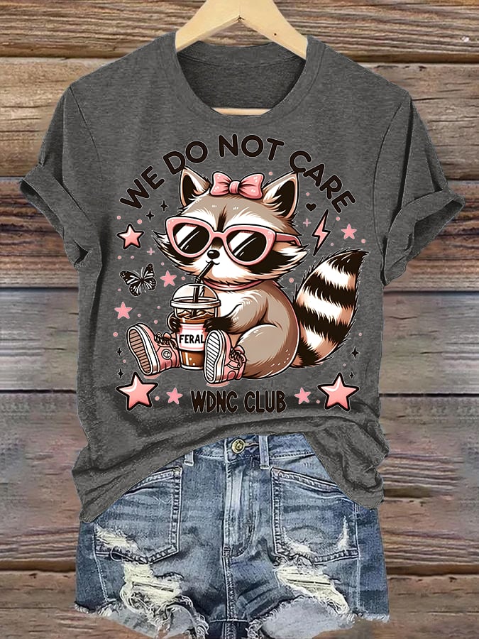 Women's  Cute little raccoon for Women's WDNC Menopause & Perimenopause Printed T-shirt