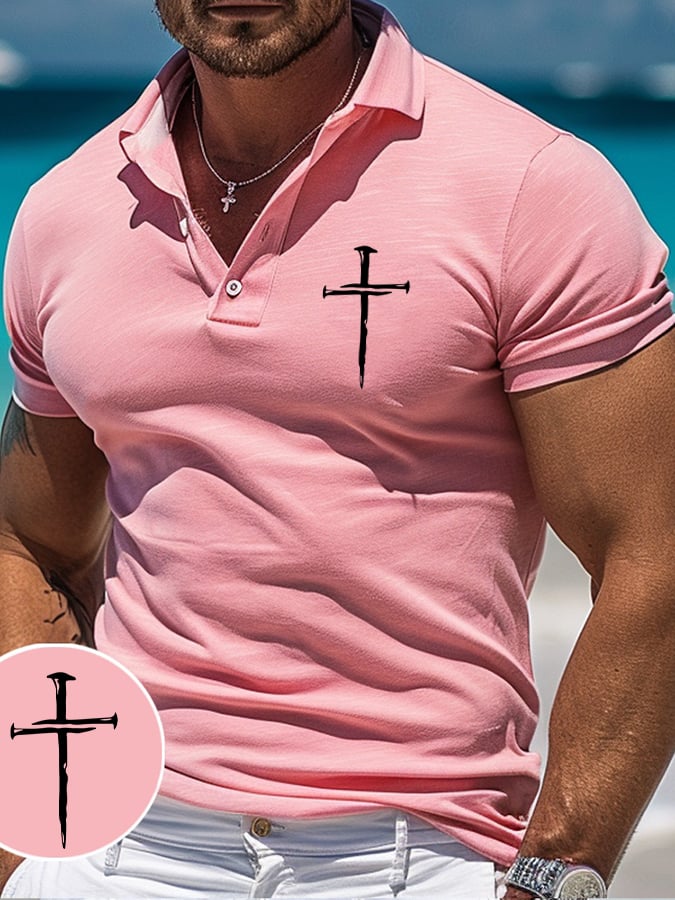 🔥Buy 3 Get 15% Off🔥Men's Retro Faith Casual Printed Polo Shirt