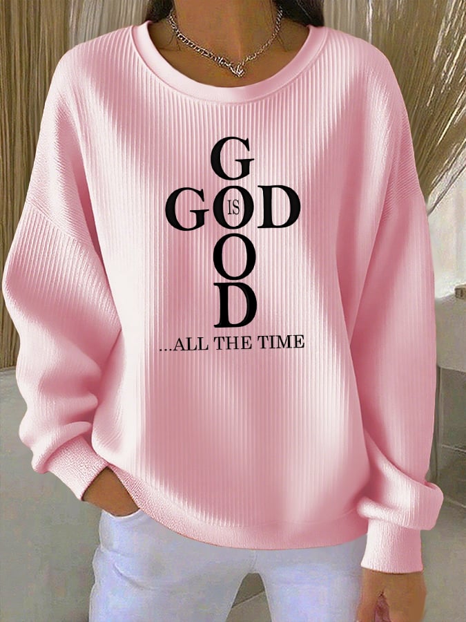 Women's Casual Faith Textured Sweatshirt