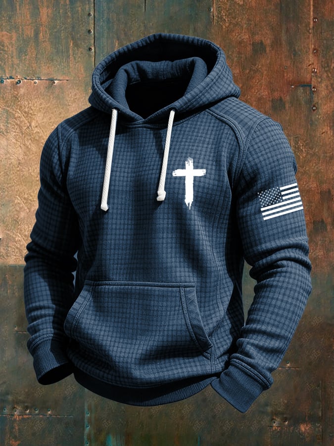 Men's Casual Faith Checkered Jacquard Sweatshirt