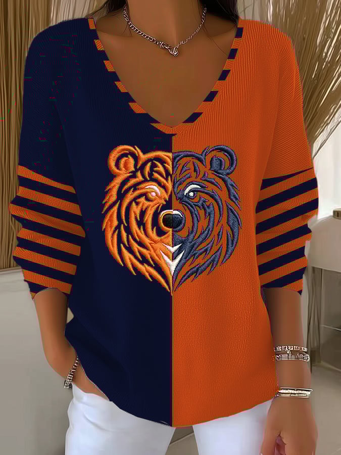 Women's Rugby Print Long-Sleeved Top