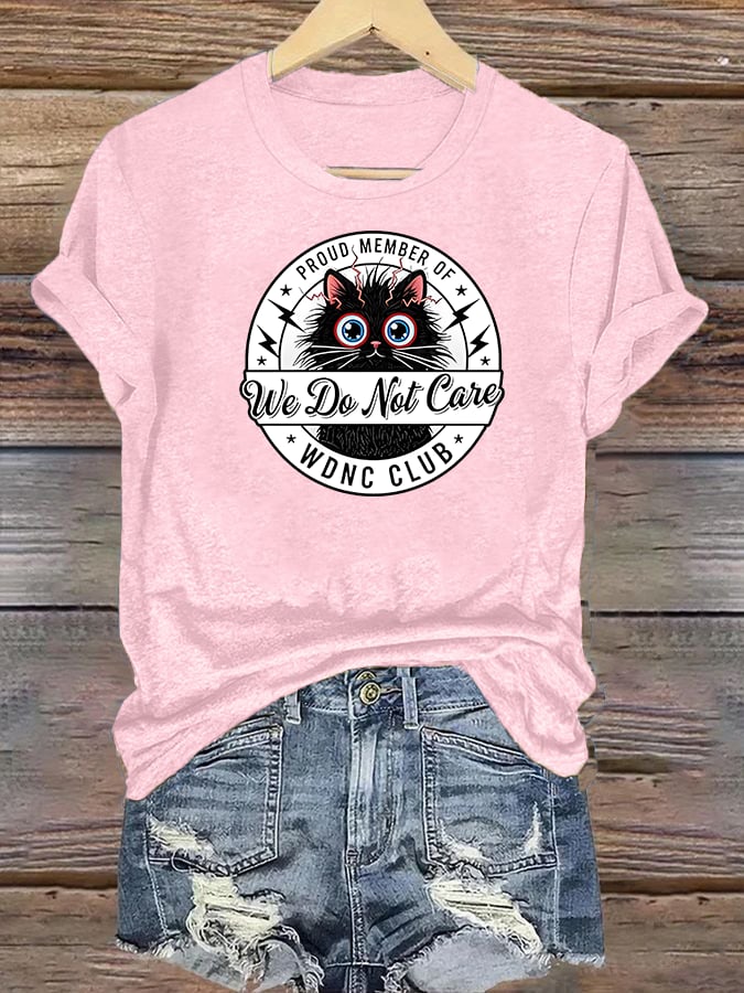 Women's  Retro Funny Proud Member Of Club We Do Not Care Menopause Perimenopause Print  T-Shirts