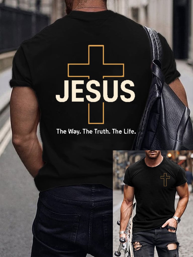 🔥Buy 3 Get 15% Off🔥Men's casual cross faith short-sleeved T-shirt