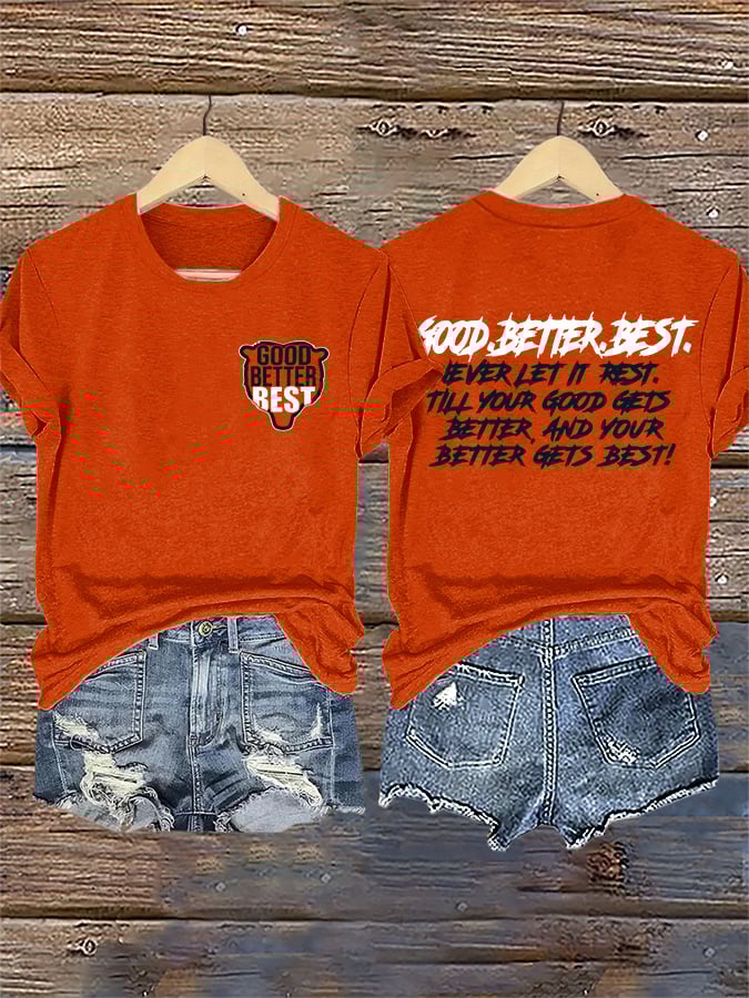 Retro Good Better Best Print T-Shirt