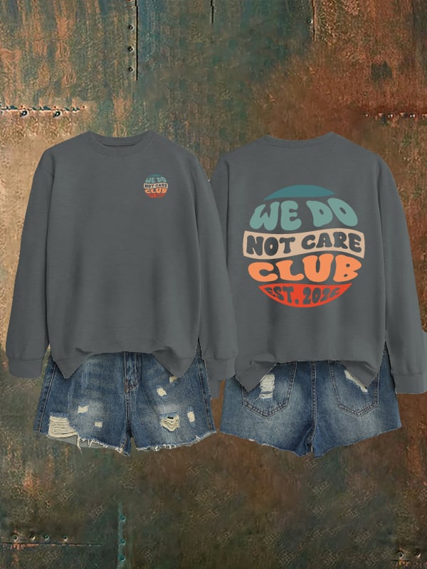 Women's  Retro Funny Proud Member Of Club We Do Not Care Menopause Perimenopause Print   Sweatshirt