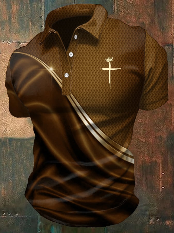 🔥Buy 3 Get 15% Off🔥Men's Casual Christian Print Polo Shirt