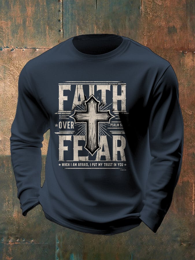 🔥Buy 3 Get 15% Off🔥Men's Casual Faith Long-Sleeved T-Shirt