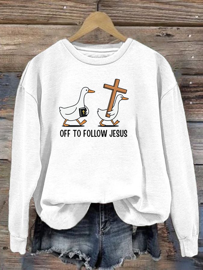 Women's   OFF TO FOLLOW JESUS  printed Sweatshirt