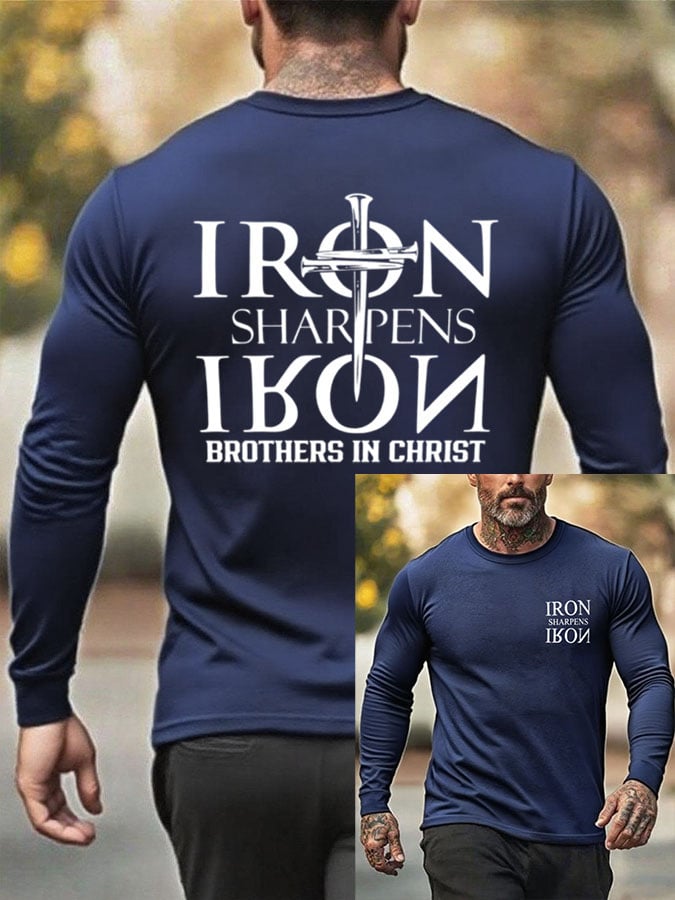 🔥Buy 3 Get 15% Off🔥Men's Iron Sharpen Iron Printed Christian T-shirt