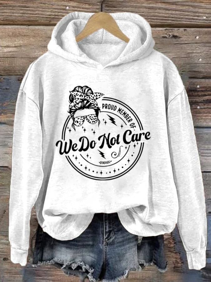 Women's  Retro Funny Proud Member Of Club We Do Not Care Menopause Perimenopause Print  Hoodie