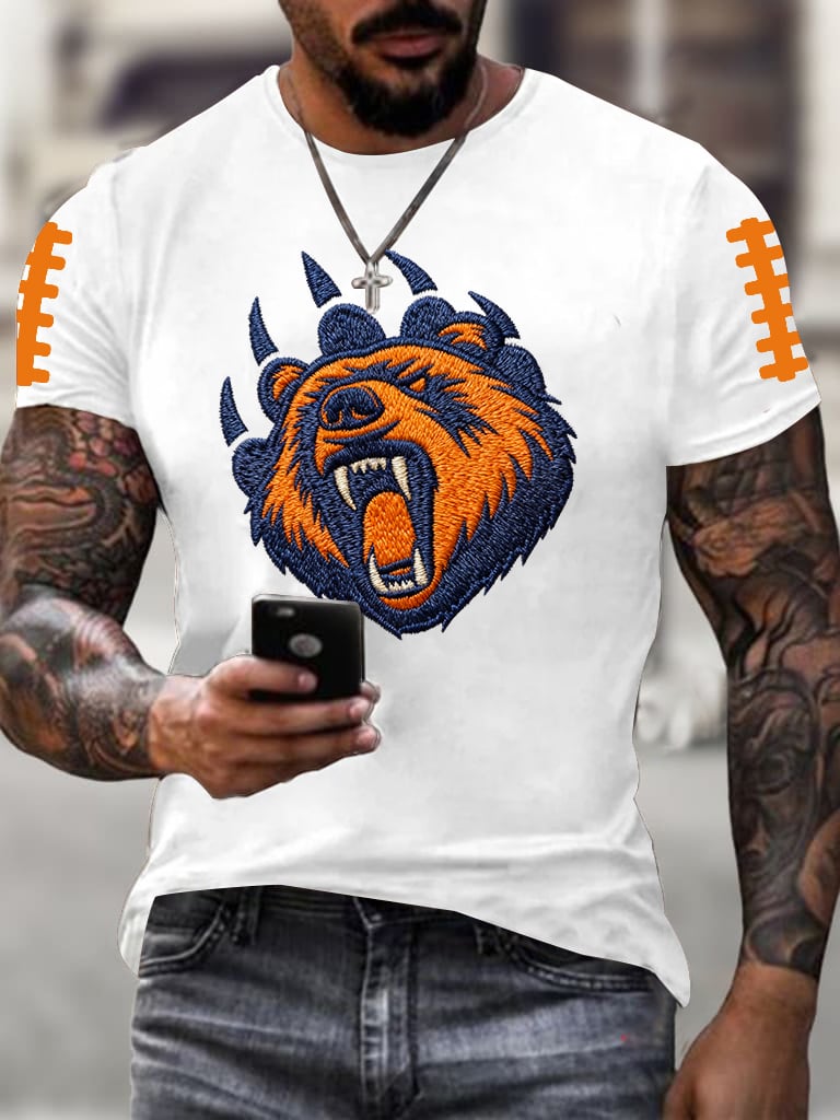 Men's Football Print Casual T-Shirt