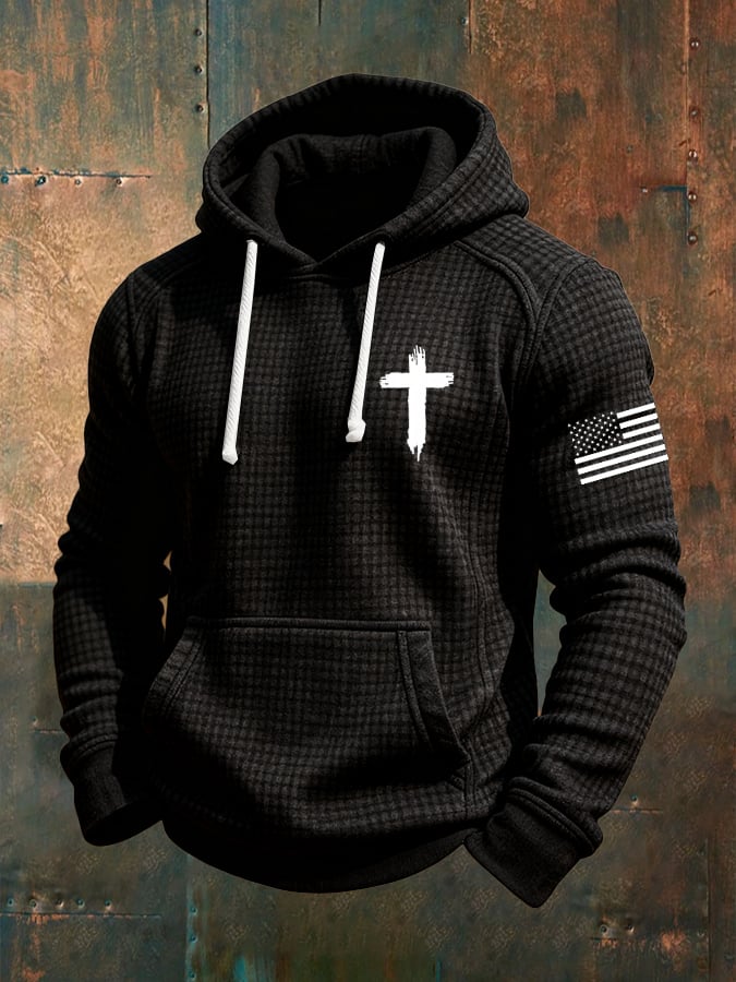 Men's Casual Faith Checkered Jacquard Sweatshirt