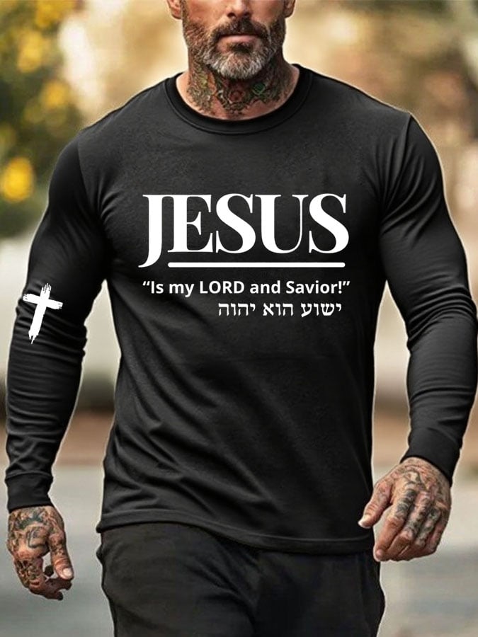 🔥Buy 3 Get 15% Off🔥Men'S Jesus Is My Lord And Savior Print Crew Neck T-Shirt