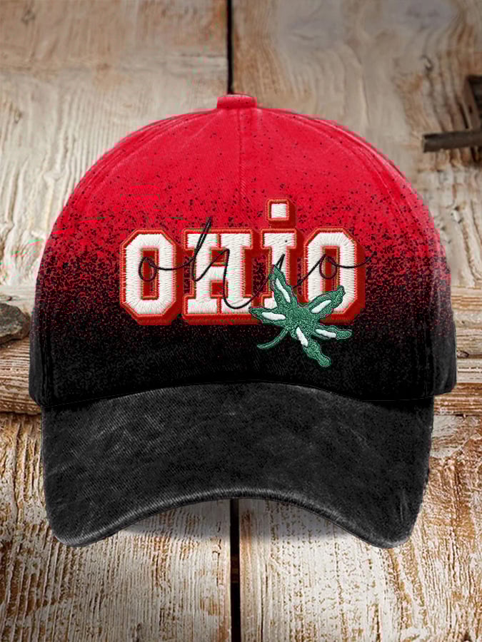 Retro Rugby Print Baseball Cap