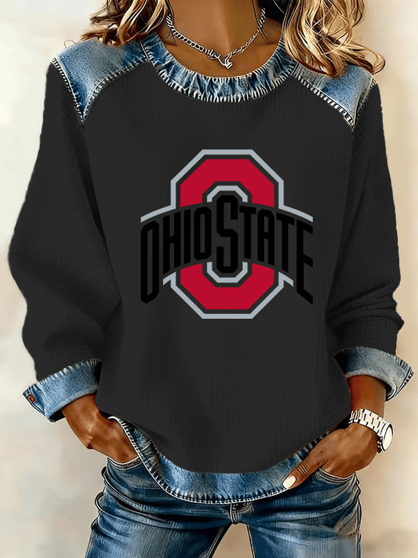 Women'S Casual Rugby Print Sweatshirt