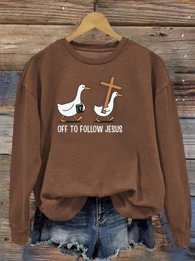 Women's   OFF TO FOLLOW JESUS  printed Sweatshirt