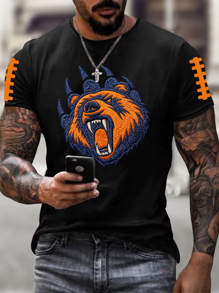 Men's Football Print Casual T-Shirt