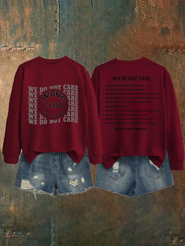 Women's  Retro Funny Proud Member Of Club We Do Not Care Menopause Perimenopause Print   Sweatshirt