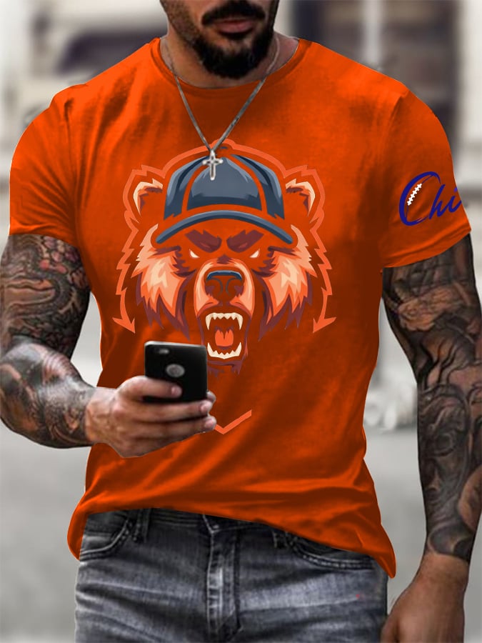 Men's Football Print Casual T-Shirt