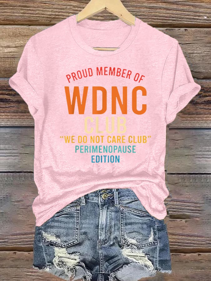Women's  Retro Funny Proud Member Of Club Menopause Perimenopause Print T-Shirt