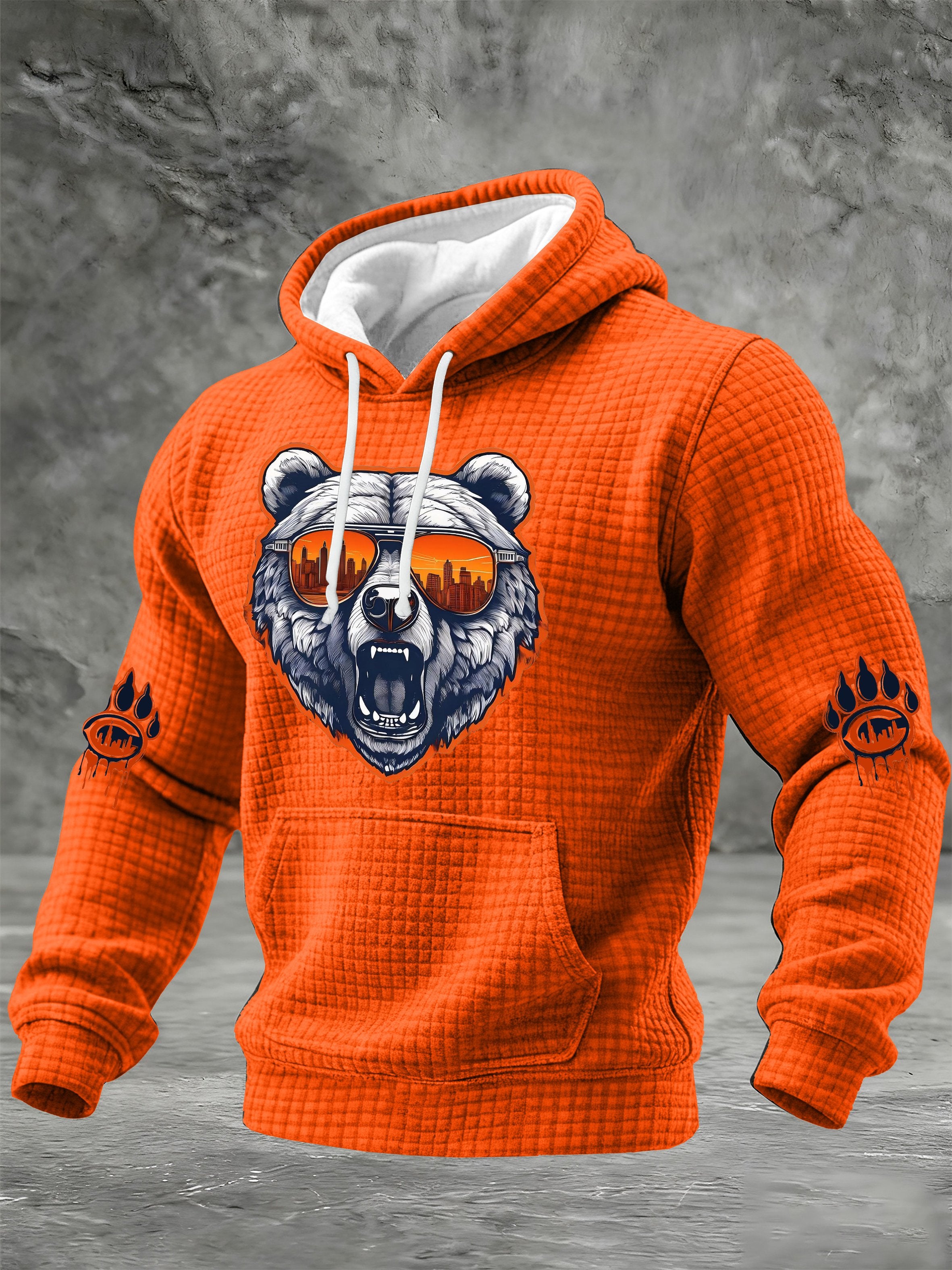 Men'S Casual Printed Hooded Sweatshirt