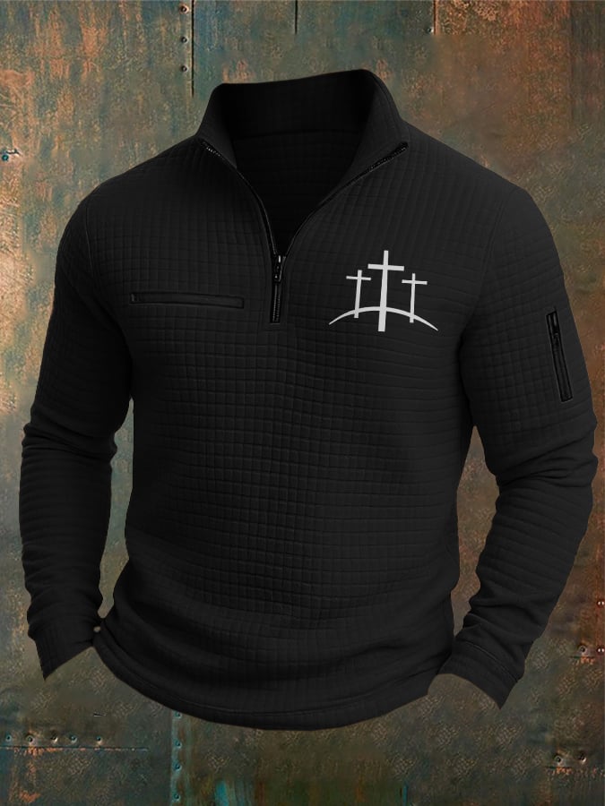 🔥Buy 3 Get 15% Off🔥Men's Casual Retro Checkered Jacquard Contrast Color Sweatshirt