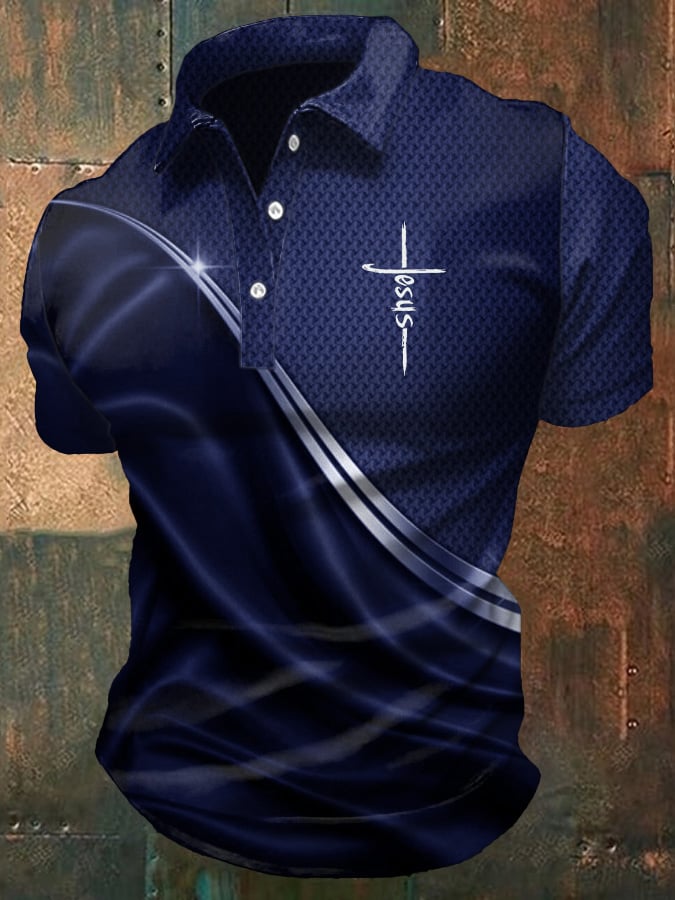 🔥Buy 3 Get 15% Off🔥Men's Casual Christian Print Polo Shirt