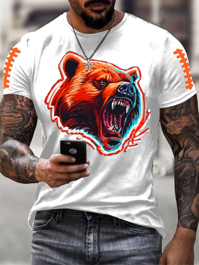 Men's Football Print Casual T-Shirt