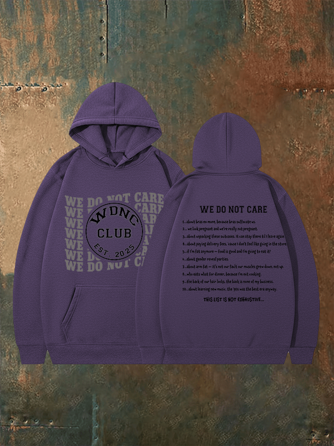 Women's  Retro Funny Proud Member Of Club We Do Not Care Menopause Perimenopause Print   Hoodie