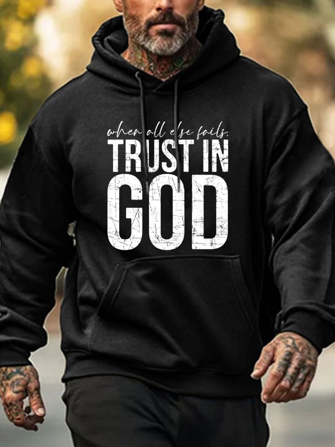 Men's Always Trust in God Faith Print Sweatshirt