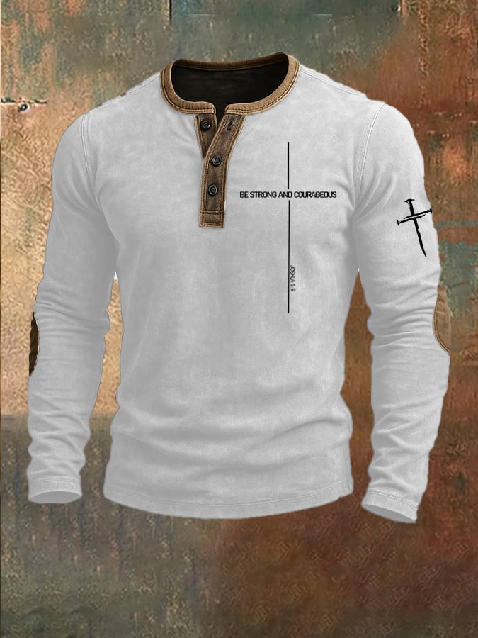 🔥Buy 3 Get 15% Off🔥Men'S Faith Print Casuasl Henley Collar Shirt