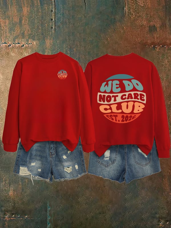 Women's  Retro Funny Proud Member Of Club We Do Not Care Menopause Perimenopause Print   Sweatshirt