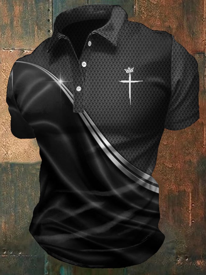 🔥Buy 3 Get 15% Off🔥Men's Casual Christian Print Polo Shirt