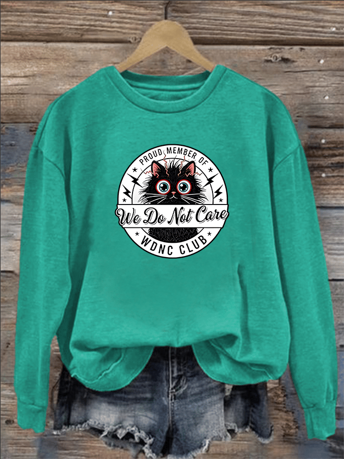 Women's  Retro Funny Proud Member Of Club We Do Not Care Menopause Perimenopause Print Sweatshirt