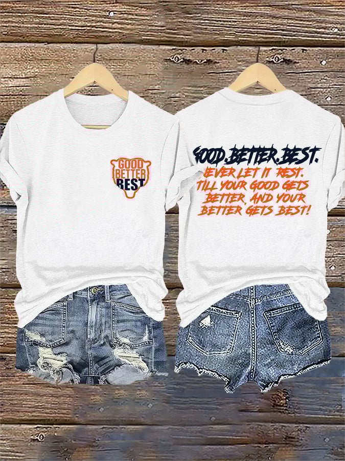 Retro Good Better Best Print T-Shirt