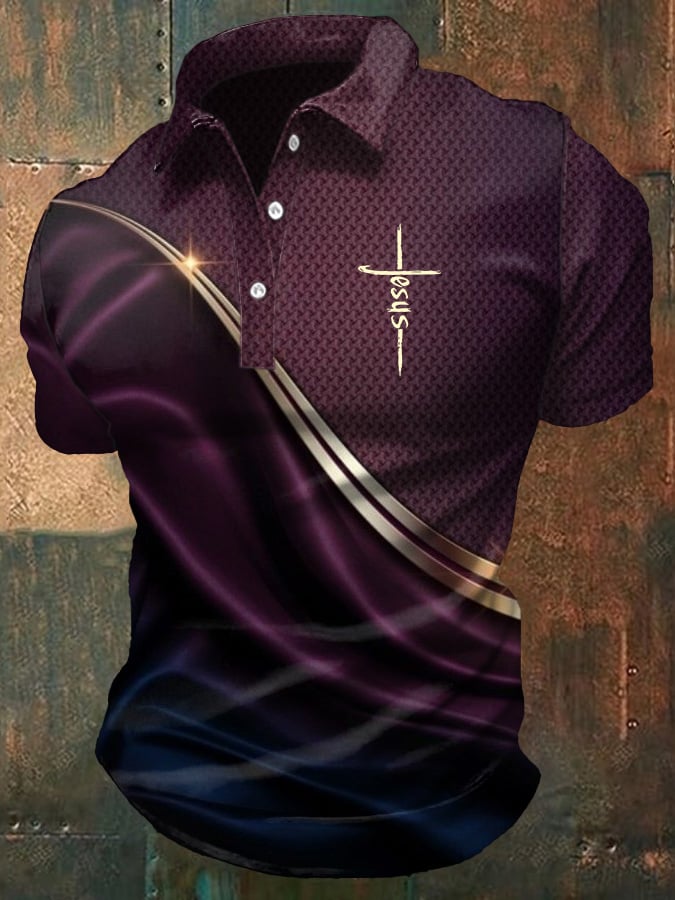 🔥Buy 3 Get 15% Off🔥Men's Casual Christian Print Polo Shirt
