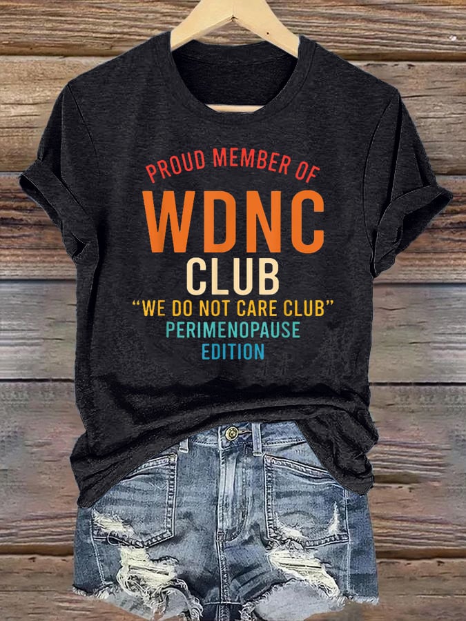 Women's  Retro Funny Proud Member Of Club Menopause Perimenopause Print T-Shirt