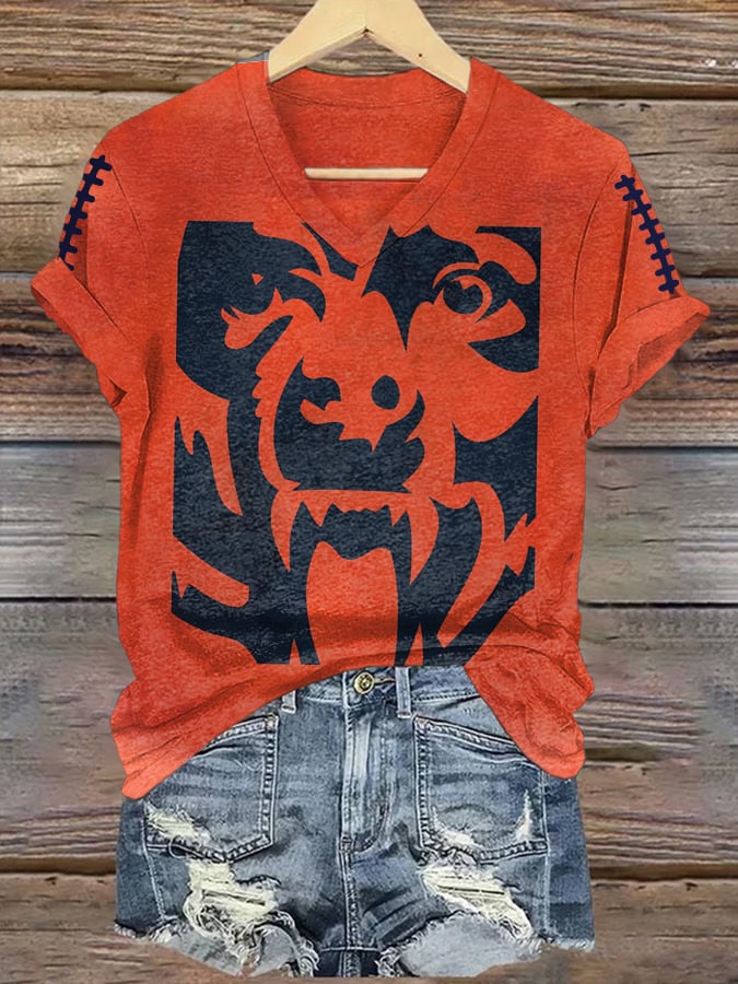 Women's rugby print T-shirt