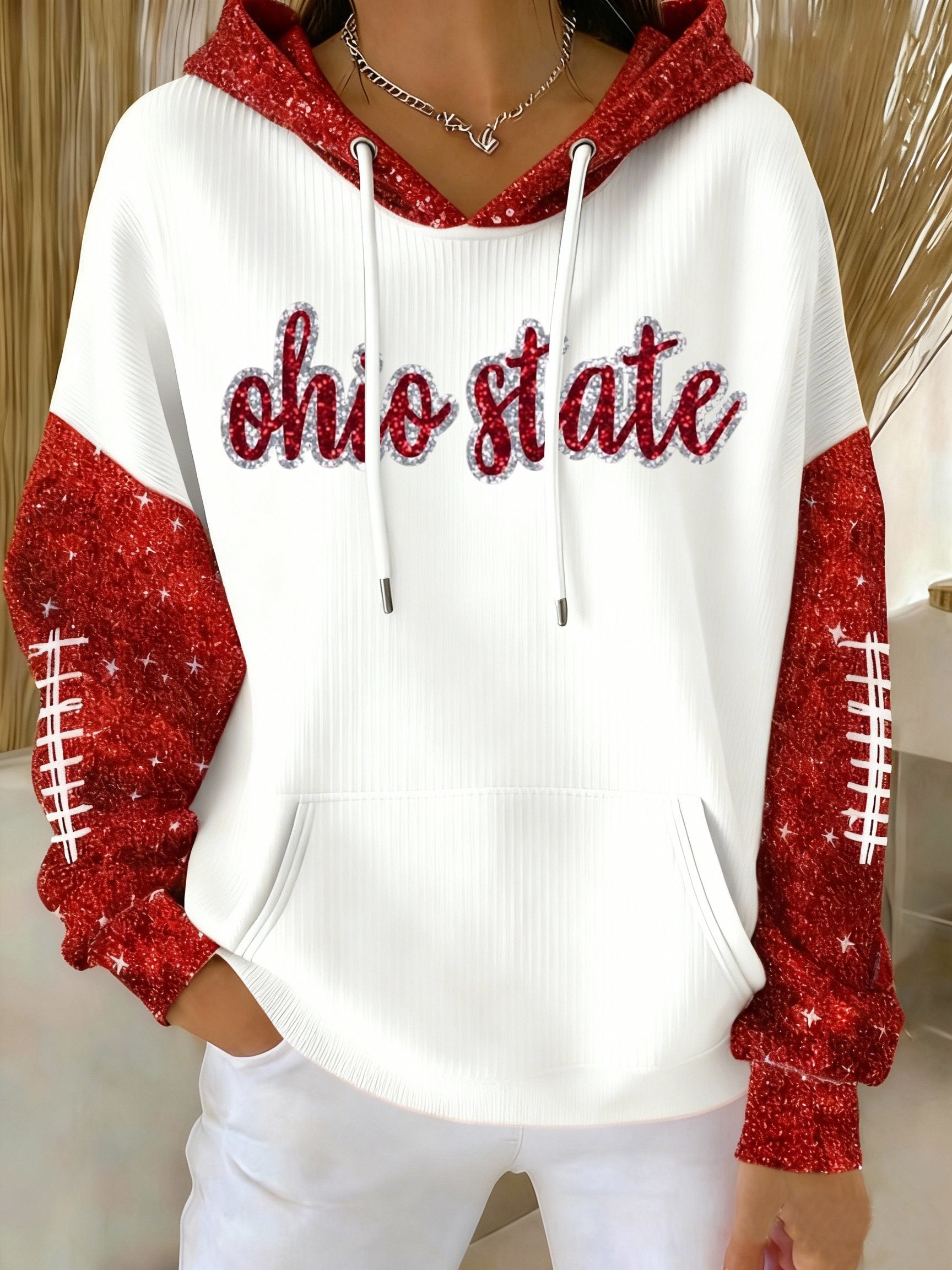 Women's Football Print Casual Sweatshirt