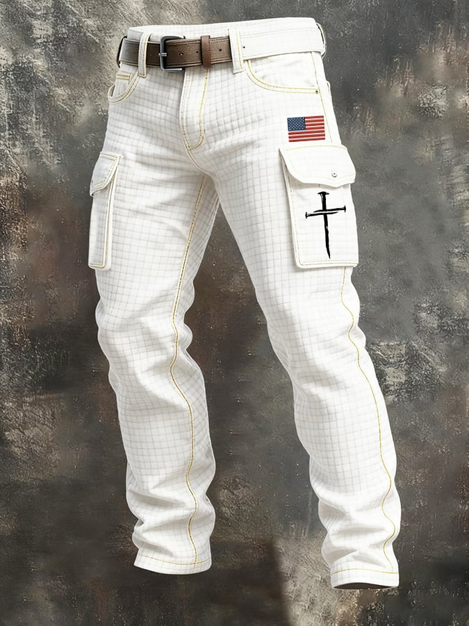 Men's Casual Faith Checkered Jacquard Sports Pants