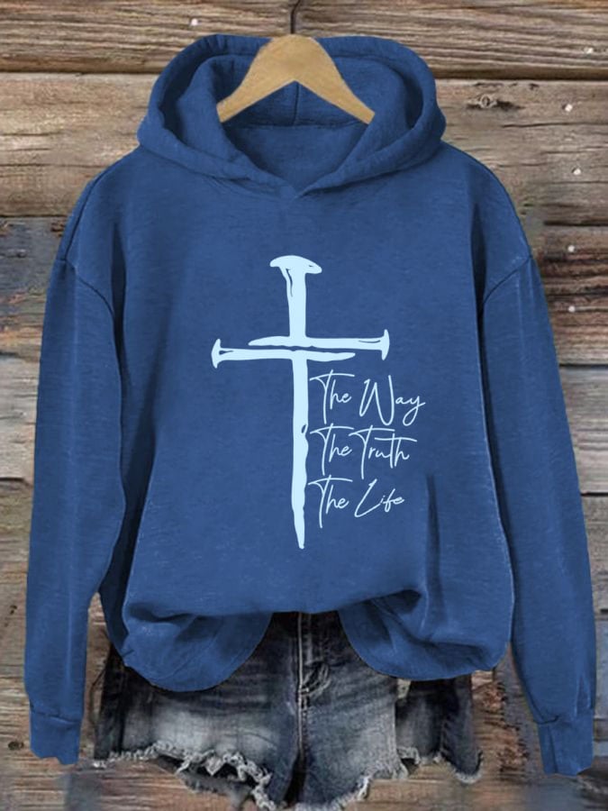 Women's Jesus The Way The Truth The Life Print Sweatshirt