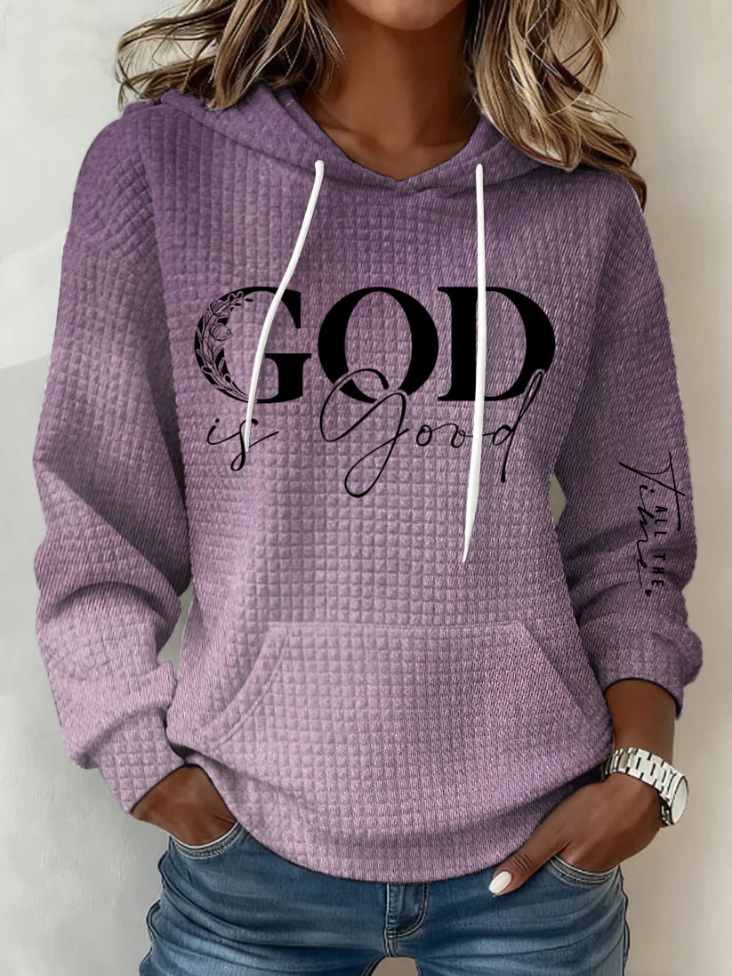Women's Retro God Is Good  Faith Printed Sweatshirt