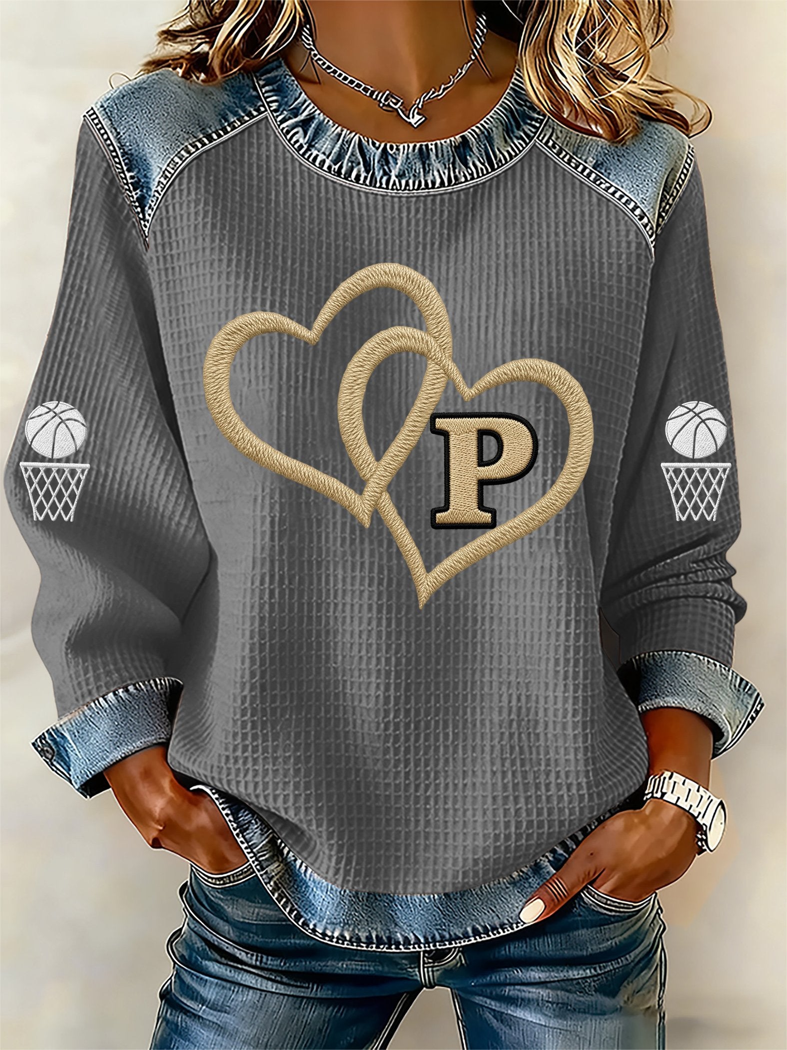 Women's Basketball Print Casual Top