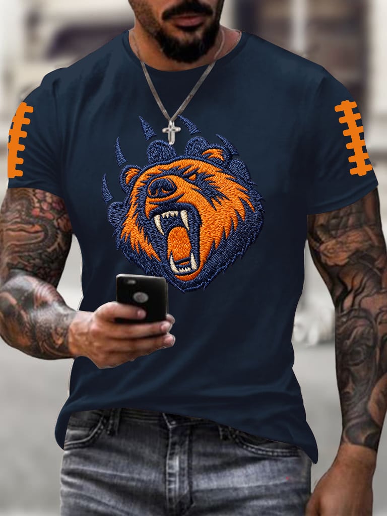 Men's Football Print Casual T-Shirt