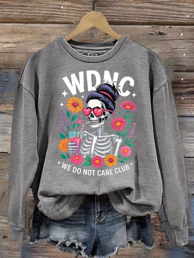 Women's Retro Funny Proud Member Of Club We Do Not Care Menopause Perimenopause Print Sweatshirt