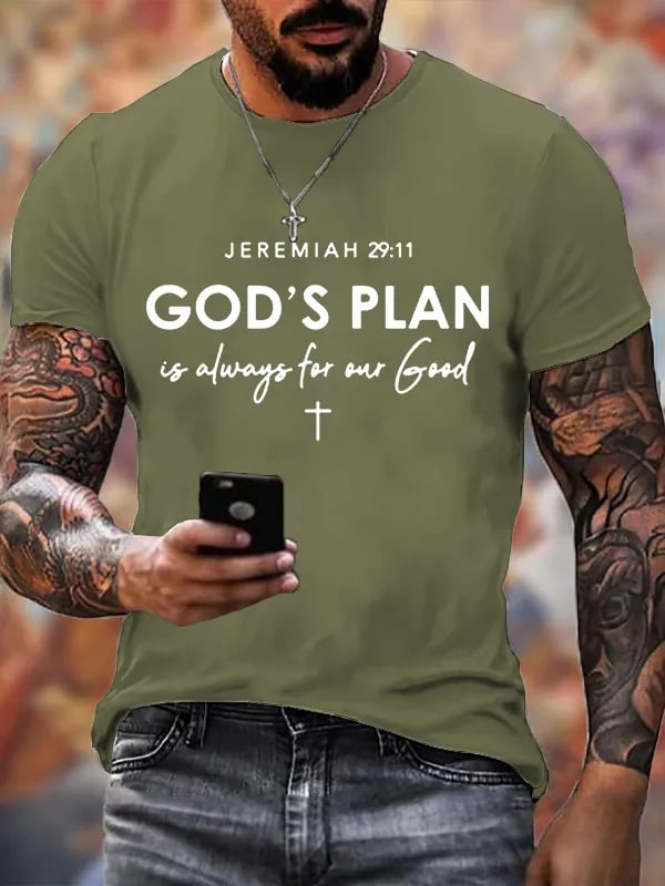 🔥Buy 3 Get 15% Off🔥Men's God's  Plan Is Always For Our GoodFaith Printed Shirt