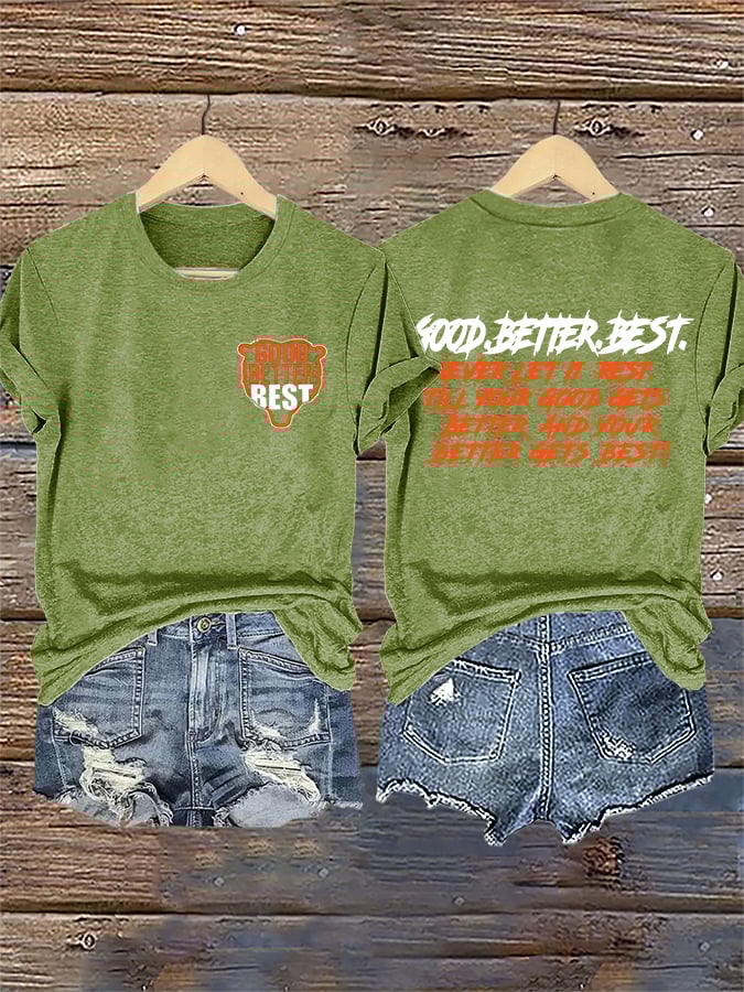 Retro Good Better Best Print T-Shirt