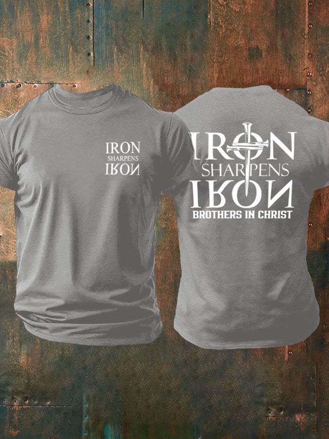 🔥Buy 3 Get 15% Off🔥🔥Hot Sale Picks 🔥Men's Iron Sharpen Iron Printed Christian T-shirt