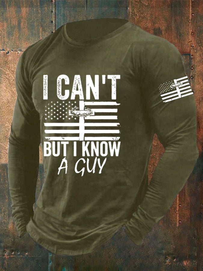 🔥Buy 3 Get 15% Off🔥Men'S I Can’T But I Know A Guy Christian Cross American Flag T-Shirt
