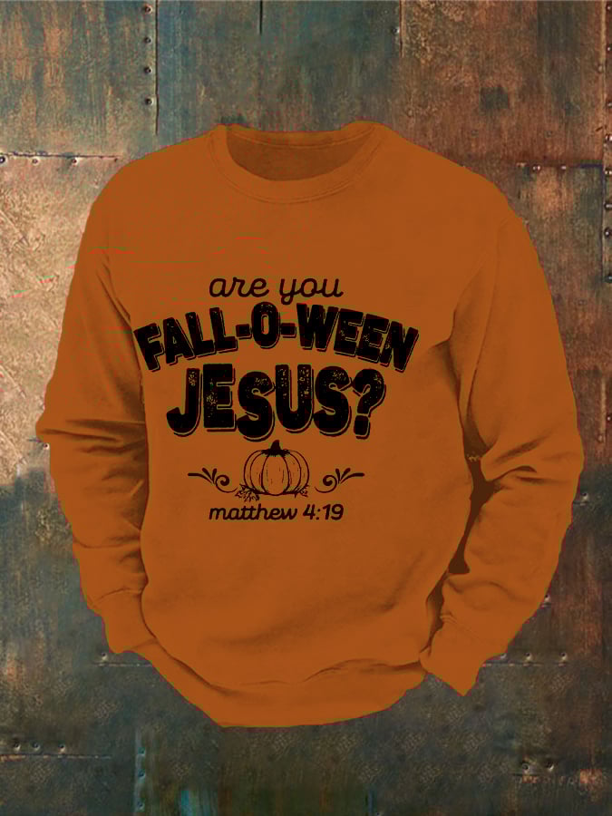 🔥Buy 3 Get 15% Off🔥Men's Are You Fall-O-Ween Jesus Print Casual Sweatshirt